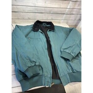 Tri-Mountain Men's Cotton Green Canvas Work Jacket W/ Wool Lining Sz 2 XL